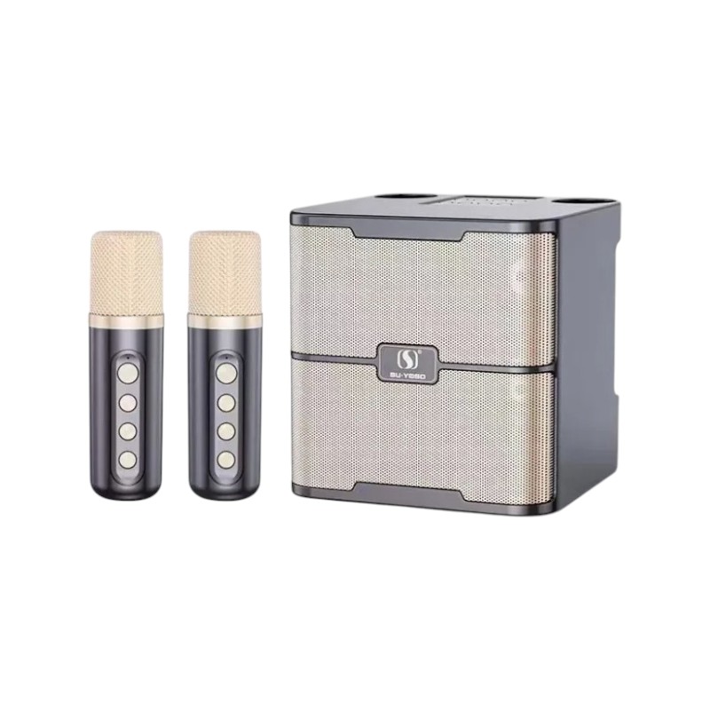 Ασύρματο ηχείο Bluetooth με 2 μικρόφωνα Karaoke - YS-213 - 887233 - Grey