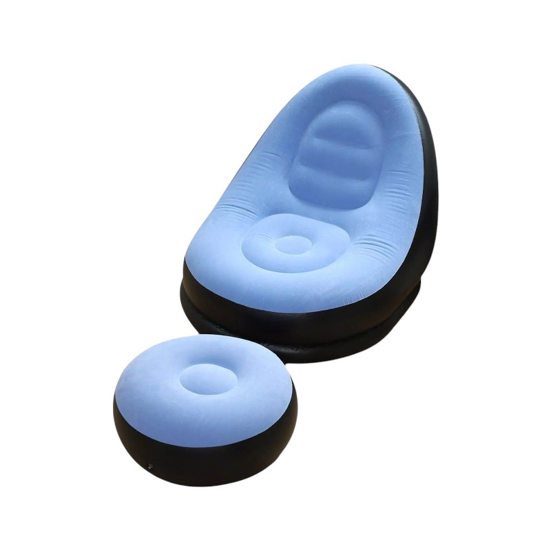 Φουσκωτή πολυθρόνα με υποπόδιο - 525127 - Light Blue